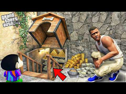 Franklin & Shinchan Find Hidden Secret Base Inside the House! 😱🚪 | GTA 5
