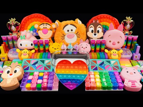 Winnie The Pooh Slime ASMR | Mixing Rainbow Eyeshadow & Makeup Into Slime | Making By Minecraft