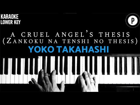 Yoko Takahashi – A Cruel Angel’s Thesis Karaoke LOWER KEY Slowed Acoustic Piano Instrumental Cover