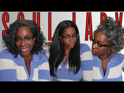 Salt & Pepper Wig Review! 3 Wigs 3 Colors 3 Styles + HOW TO Style Your Wig Out the Box SOULLADYWIGS