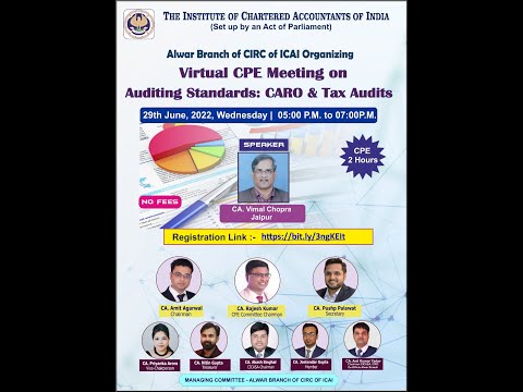 Virtual CPE Meeting on Auditing Standards: CARO & Tax Audits