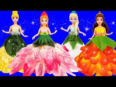 DIY Amazing Floral-Inspired Outfits for Miniature Disney Princess Dolls