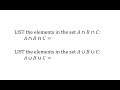 Set Theory: Union and Intersection