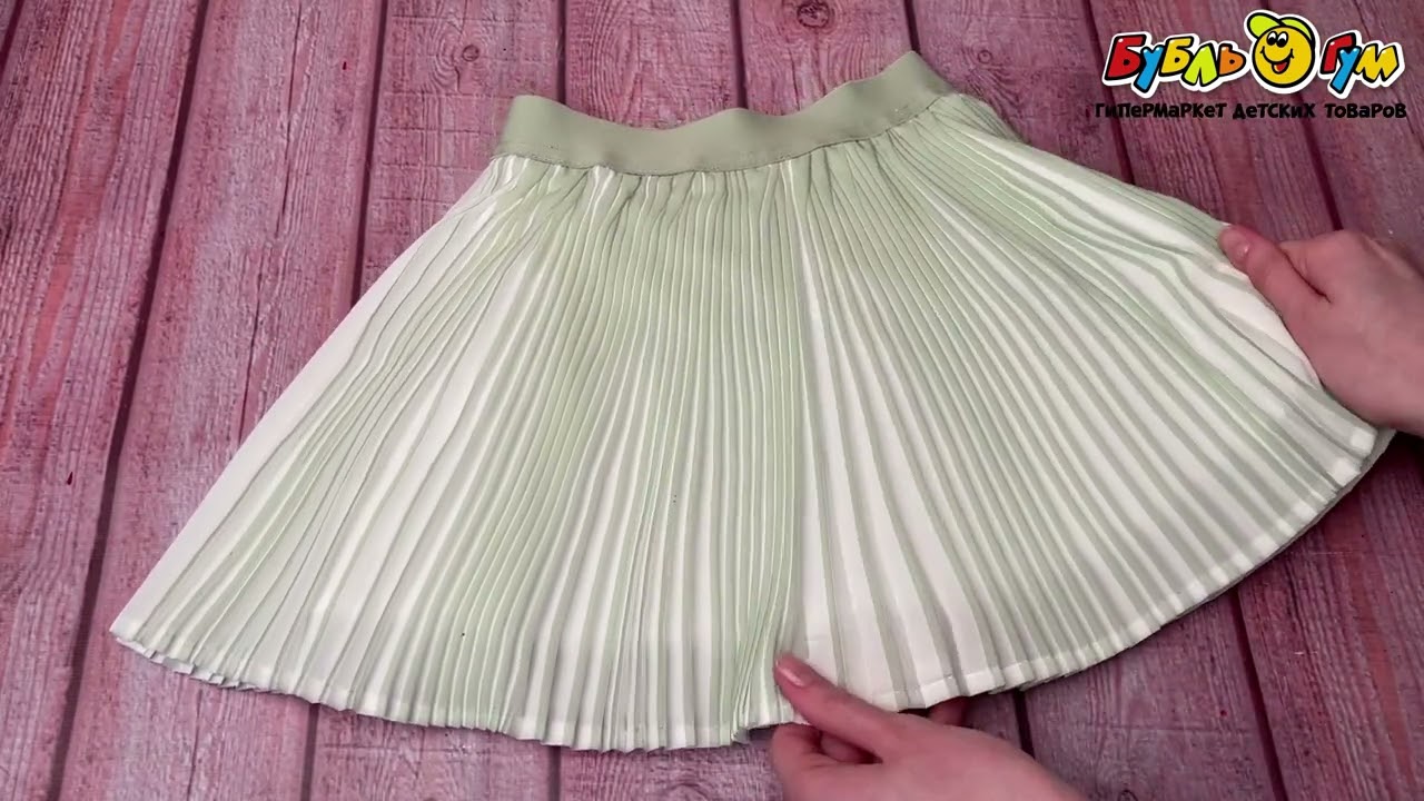 Юбка Lanson Kids плиссированная светло-зеленая - видео