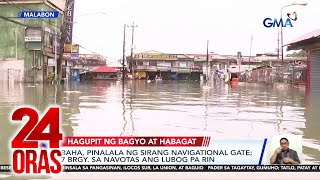 Baha, pinalala ng sirang navigational gate; 7 barangay sa Navotas ang lubog pa rin | 24 Oras