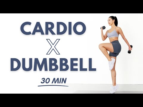 30 MIN CARDIO DUMBBELL🔥 Full Body Workout - Standing Only, No Jumping , No Repeat