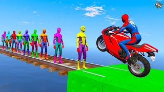 GTA V Mods Stunt Car Racing Challenge By SPIDER-MAN With Amazing Super Car Motocycles