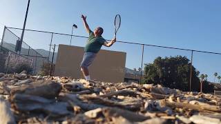 Lefty Serve to Pulverize COVID-19 from the wall.