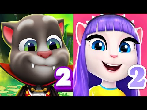 My Talking Tom2 vs My Talking Angela2 | Tom2 vs Angela2 Level 232 vs 112 Angela2 Makeup Ep4157