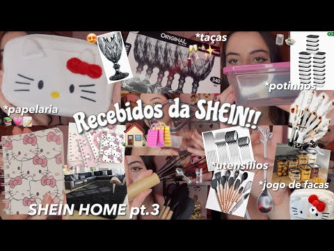 RECEBIDOS DA SHEIN PARA CASA!🏠🛍️ |SHEIN HOME pt.3, tapete, utensílios de cozinha, papelaria e+