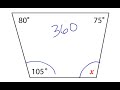 Finding Missing Angles in Quadrilaterals