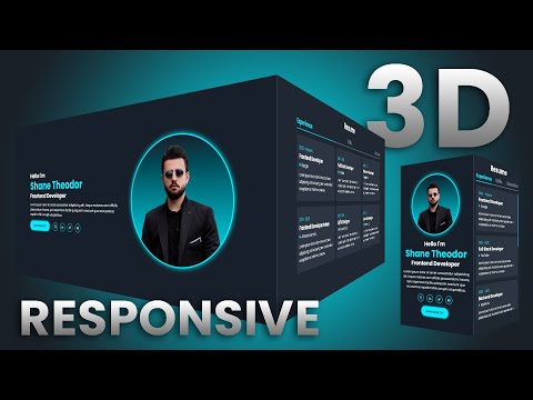 Responsive 3D Personal Portfolio Website using HTML CSS & Javascript