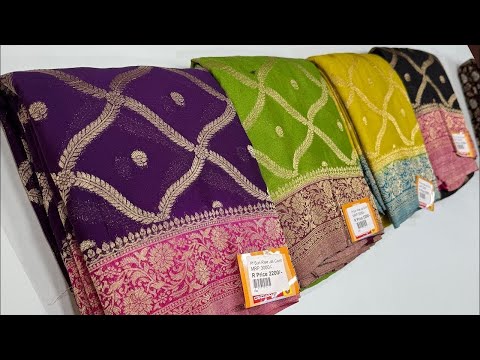 Banarasi Crepe Chiffon Georgette Tissue Organza Saree @ Offer Rate Single Courier Avl