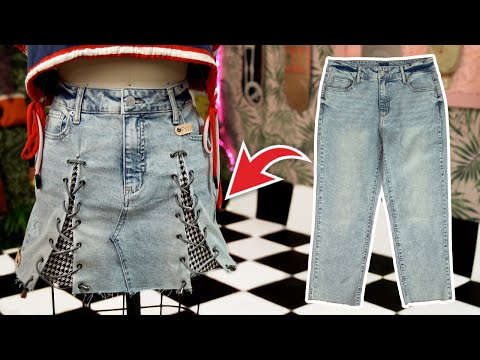 Turn Pants into a Custom Pleated Mini Skirt ✂️ | Easy DIY Upcycle Tutorial