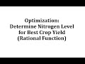 Maximizing Crop Yield with Nitrogen Levels