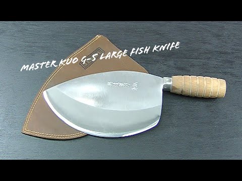 Master Kuo G-5 3XL Fish Knife, 3 layer laminated stainless steel,  traditional Japanese High Carbon SK5 steel & 60 hardness, Taiwan Tuna Knife