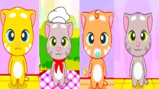 Talking Tom Cake Jump - Classic Tom vs Chef Tom, Ginger, Baby Ginger  - Super Brawl Gameplay