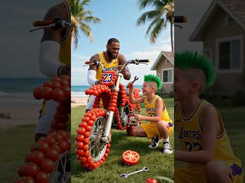 Curry STEALS LeBron’s Super Tomato Motorcycle for His Son! 🍅🏍️🔥 #nba #curry#lebronjames