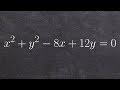 Completing the Square and Circle Equations
