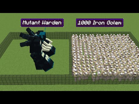 1000 extra golems vs 1 mutant warden | Minecraft Mob Battle