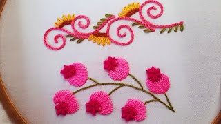 Hand embroidery design 2 border line flower design