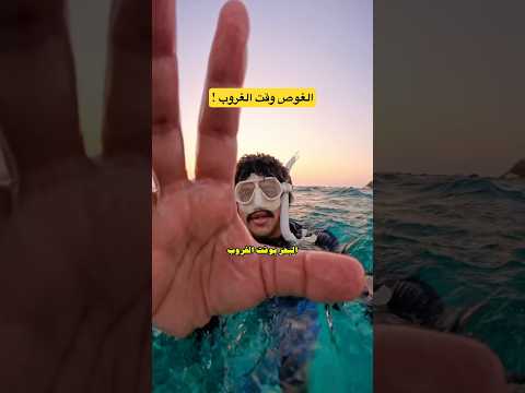 الغوص الحر وقت الغروب #اكسبلور #بحر
