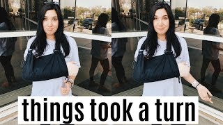 i broke my wrist :( college vlog
