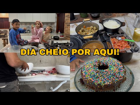 PREPARANDO ALMOÇO E A MERENDA+ WILLKER INSTALOU A CUBA DO BANHEIRO e a PORTA 😍
