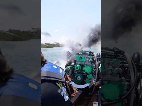 They mounted a truck engine on the boat😩