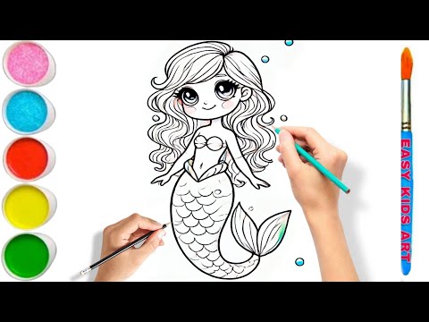 🧜‍♀️How To Draw A Mermaid Step By Step | Cute MermaidDrawing Easy