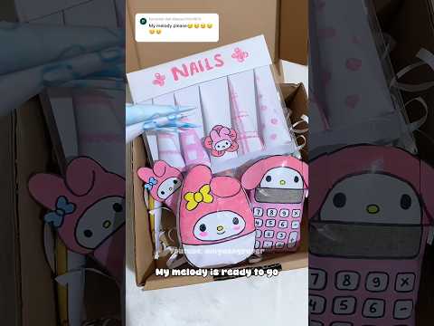 Packing my melody paper squishy order (fake) 🎀 Comment what to do next 👉🏻 #papercraft #shorts
