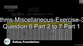 Logarithms-Miscellaneous-Exercise-3-From Question 6 Part 2 to 7 Part 1