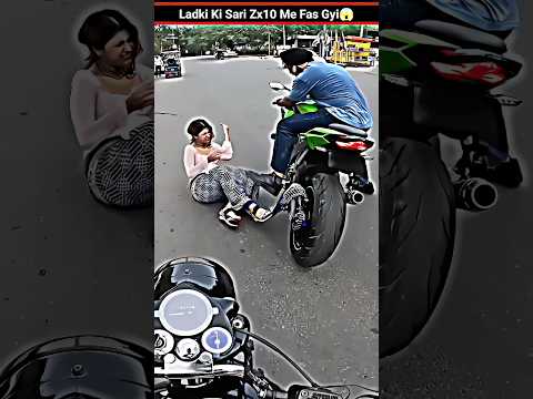 Cute Girl Ki Zx10r Me Sari Fas Gya 😱|#motovlogger #bikerider #viralshort #vlog #rider #youtubeshorts