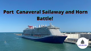 Port Canaveral Sailaway With Horn Battle!