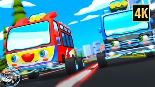 Wheels on the Bus + More Vehicle Videos for Kids