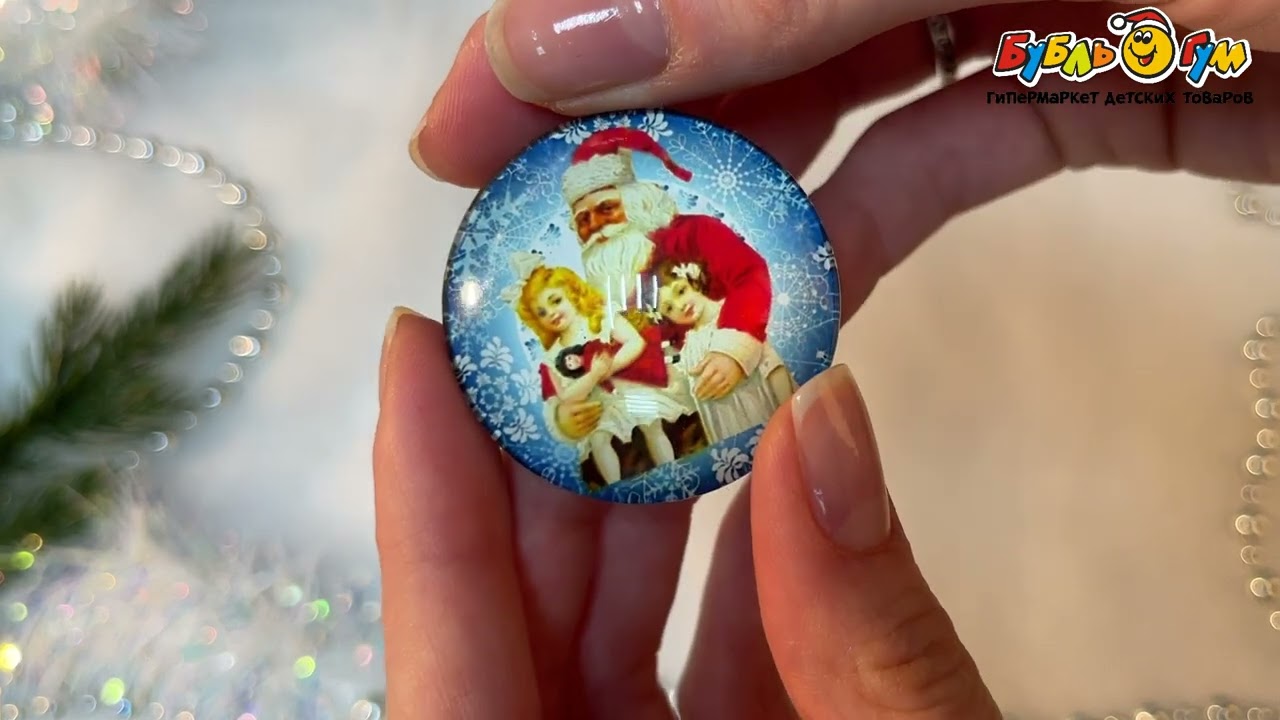 Магнит Новогодние персонажи стеклянный 3,5см в ассортименте - видео