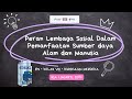 Pemahaman Lembaga Sosial dan Pemanfaatan Sumber Daya
