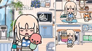 Daily routine of a housewife 👨‍👩‍👧 👩‍🍼🍲👕👚 ll Toca life world ll  #tocaboca #tocalifeworld