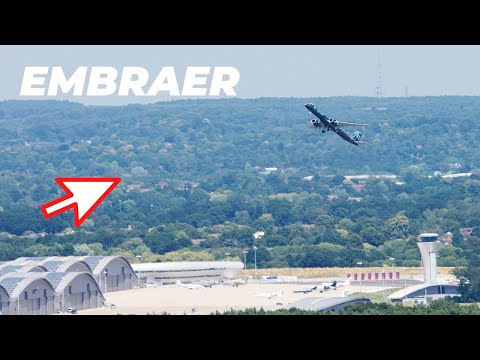 Pilot Pushes Embraer E195 to the Limit! Almost Vertical Takeoff and Steep Banking