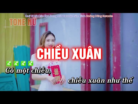 [ KARAOKE ] Chiều Xuân Tone Nữ | Nhạc Tết Remix chậm Dễ Hát | Hoàng Dũng Karaoke