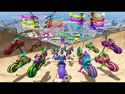 Rainbow Spiderman vs Longest Ramp in GTA 5 - Jumping from Highest in GTA 5 #1