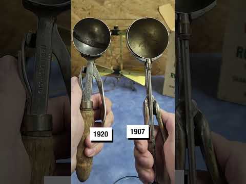 These antique ice cream scoops are so strange (🎥: tt/dustyoldstuff)