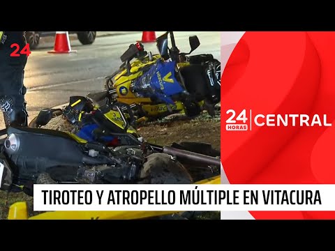 Atropello múltiple y baleo en Vitacura: delincuente y 3 guardias municipales heridos | 24 Horas TVN