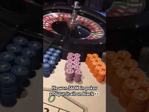 He Won $60K in Poker & Put It All on Black 👀 #roulette #poker #gambling
