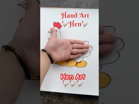 Hand Art Hen ๐๐๐ For Kids #shorts #handart #kidsvideos #anaya #kids #Kidsdrawing