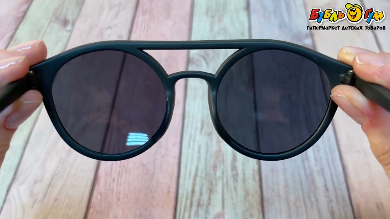 Очки солнцезащитные Lanson Kids круглые черные - видео Очки солнцезащитные Lanson Kids круглые черные - видео