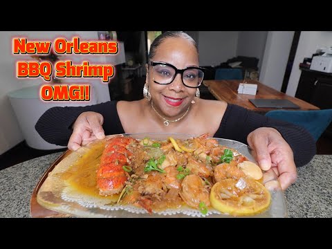 FIRST TIME TRYING HOMEMADE NEW ORLEANS BBQ SHRIMP + LOBSTER AND SCALLOPS.🔥🔥🔥🔥