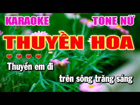 Thuyền Hoa Karaoke ( Tone Nữ Bm ) Nhạc Sống Dễ Hát | Làng Hoa