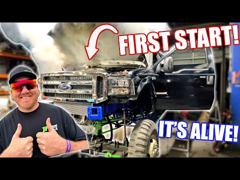 IT RUNS!!! The OG JH Diesel Mega Mud Truck Lives!!!  First Startup With Built Engine!!