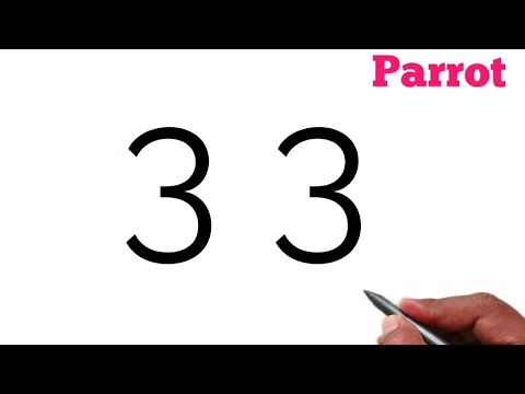 Parrot Drawing | How to draw parrot from number 33 | easy parrot drawing